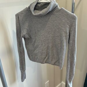 Dynamite Gray Ribbed Turtleneck Sweater